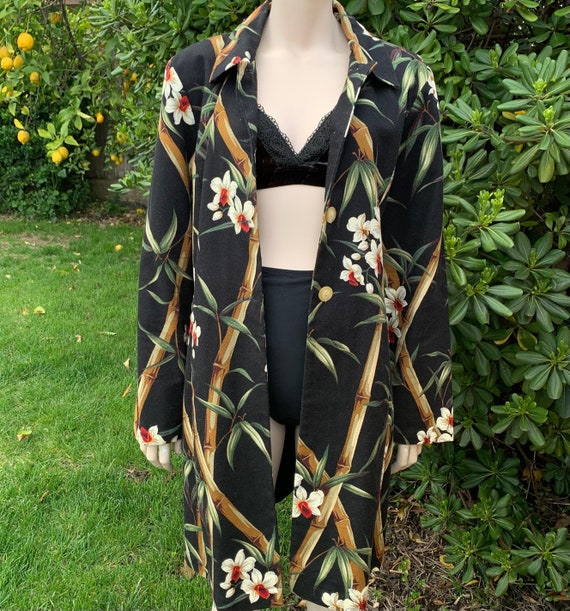 Hawaiian Print Trench Coat