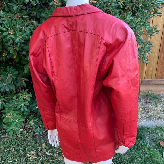 Vintage Red Leather Coat - image 4