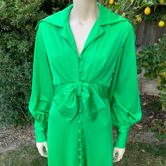 Vintage Green 70s Maxi Gown - image 2