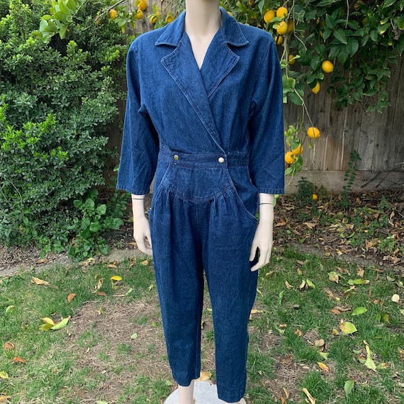 80s denim sale jumpsuit