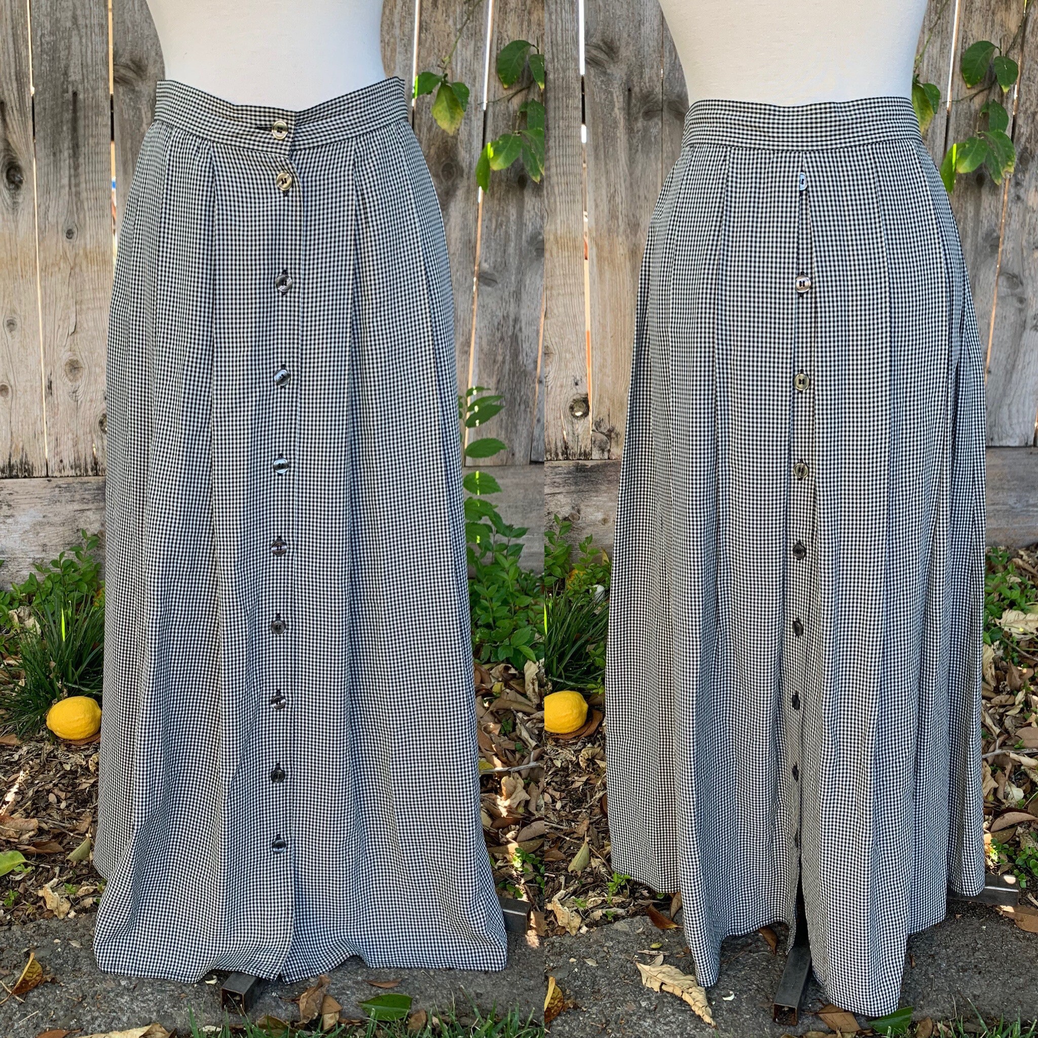 Vintage Liz Claiborne Liz Sport Maxi Skirt Gingham Checkered - Etsy