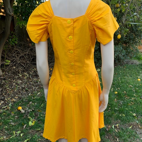 Vintage Yellow Mini Dress - image 9