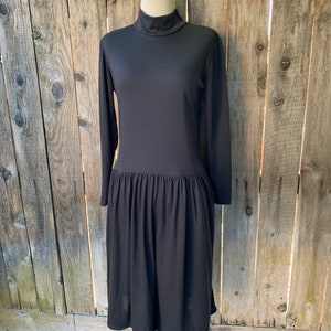 Black 80s Dress, Handmade