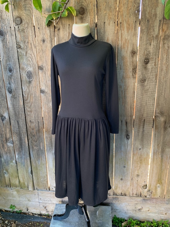 Black 80s Dress, Handmade