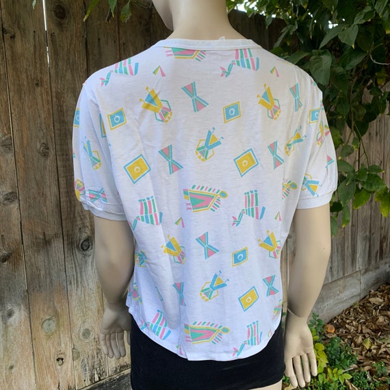 Vintage 80s Shirt, Abstract/Southwestern Print - image 5