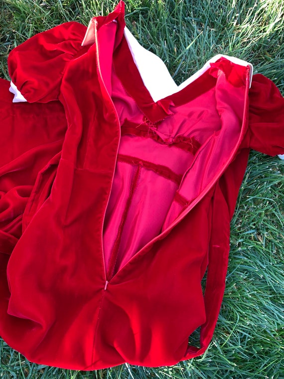 Vintage Red Velvet Maxi Dress - image 9