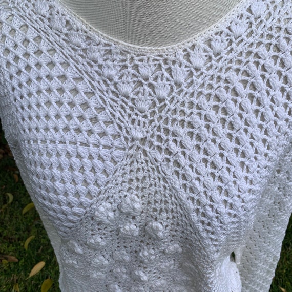 Vintage White Crochet Sweater - image 7