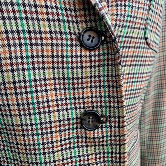 Plaid Wool Blend Blazer with Elbow Patch - image 2