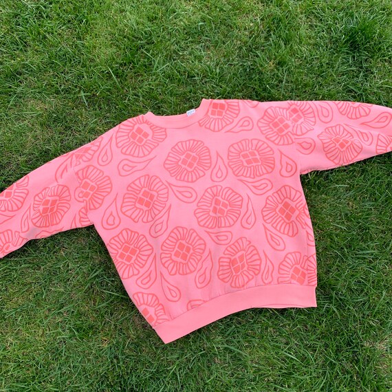 80s 90s Pink Crewneck Sweatshirt - image 5