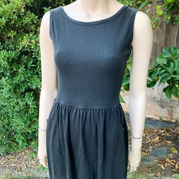 Vintage Black Sleeveless Cotton Dress - image 7