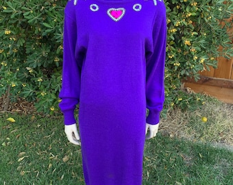 Vintage Purple Sweater Dress Plain Jane by Sweet Baby Jane