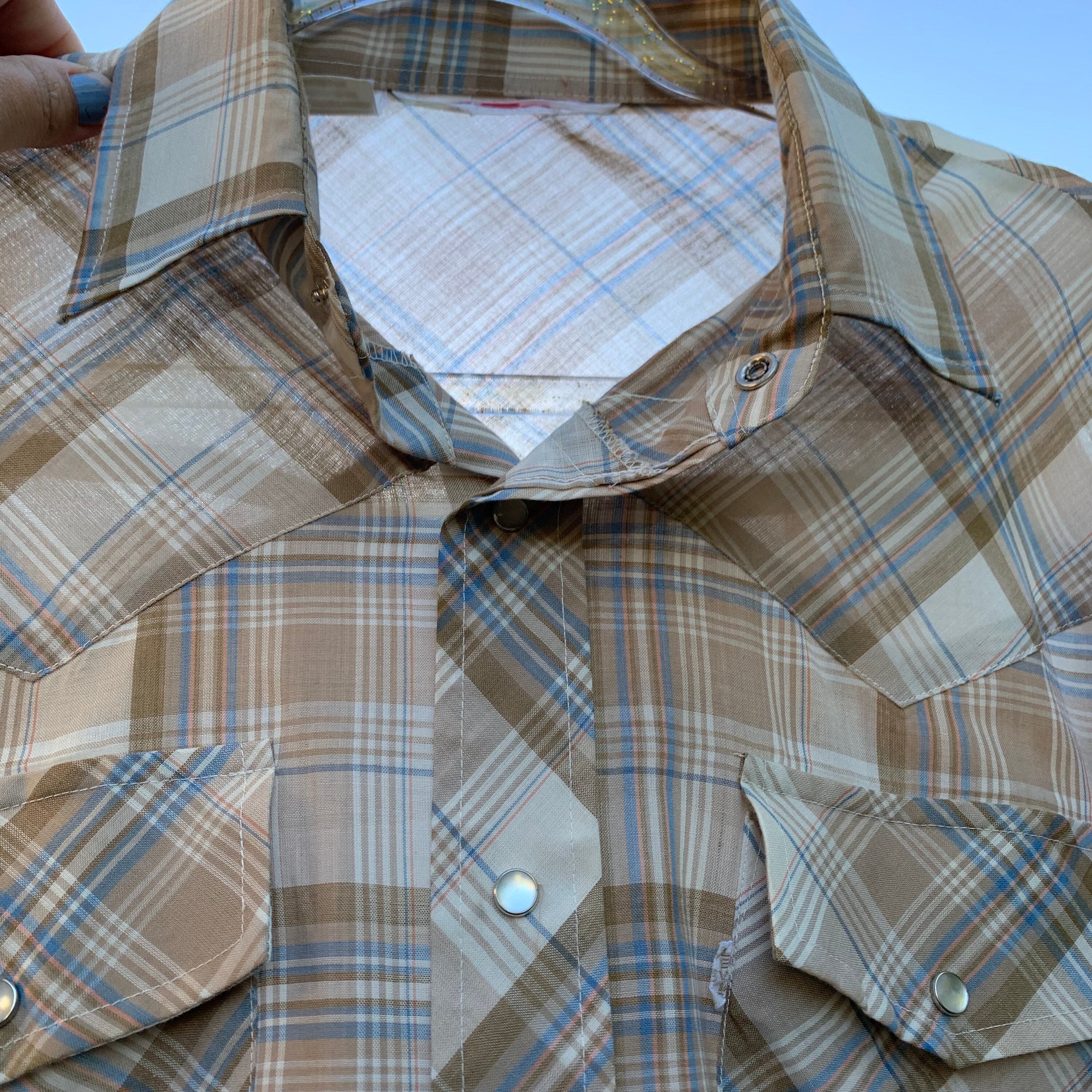 LEVI'S Vintage BIG E Mens Western Shirt Tartan - Check with Pearl Snap –  American Vintage Clothing Co.