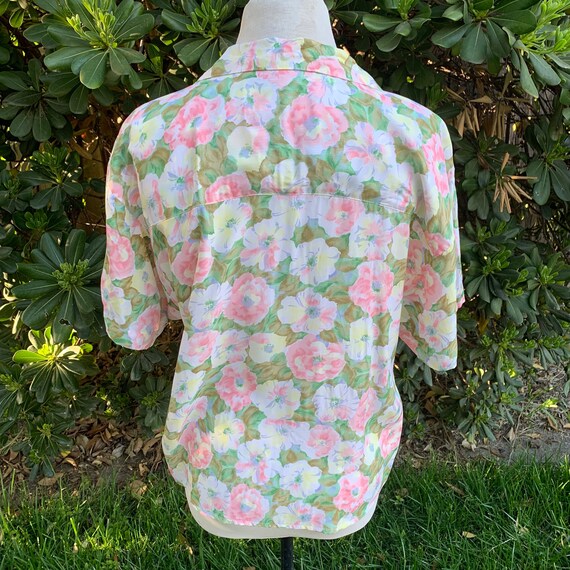 Vintage Womens Pink Floral Blouse - image 6