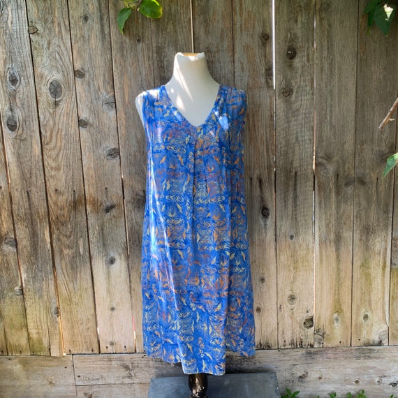 Vintage Blue Hawaiian Butterfly Dress Gem