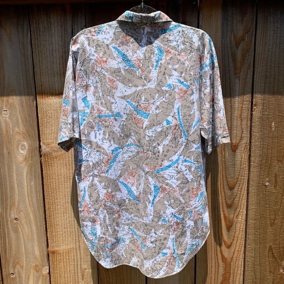 80s Abstract Print Button Shirt - image 3