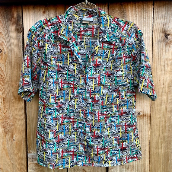 80s Primary Color Button Shirt - image 9