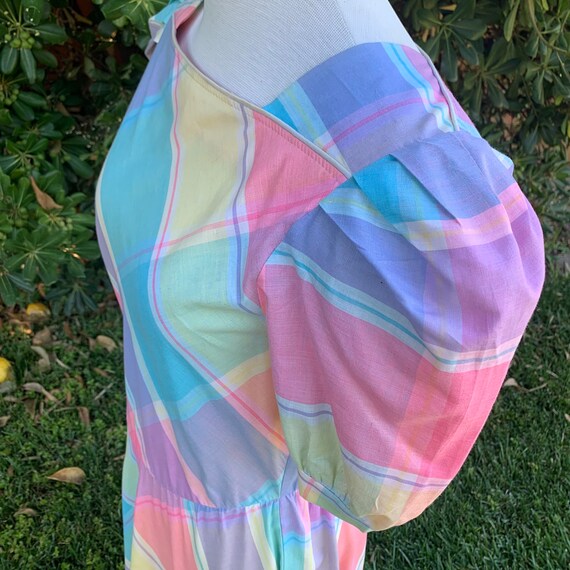 Vintage Plaid Pastel Dress Oops California - image 6