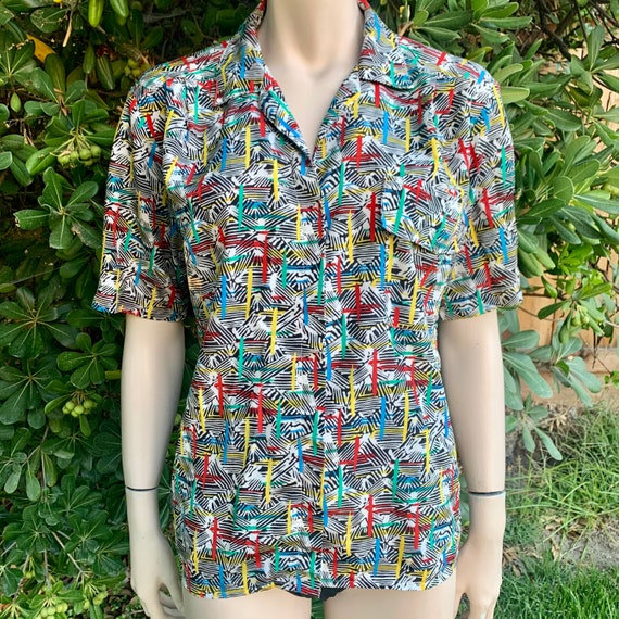 80s Primary Color Button Shirt - image 1