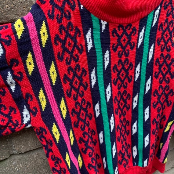 Vintage De Rotchild Abstract Multi Color Sweater - image 4