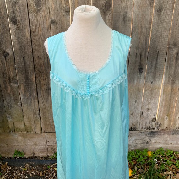 Vintage Light Blue Nightgown - image 7