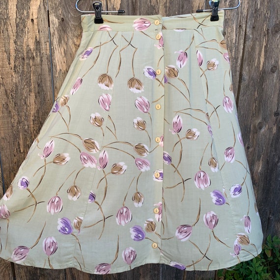 90s Floral Midi Skirt - image 8