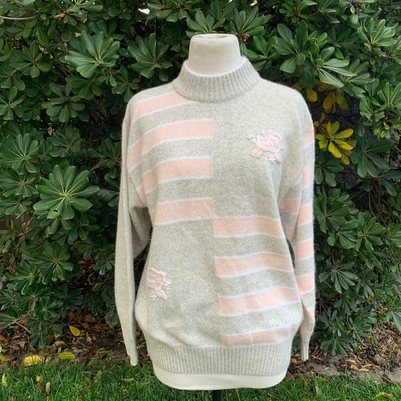 Vintage Vincente Paris Angora Lambswool Mock Neck… - image 2