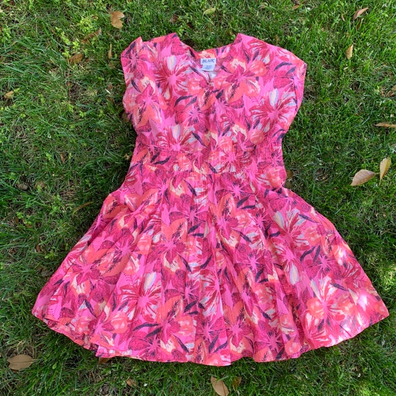 80s Pink Floral Dress by Blair