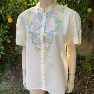 Vintage 60s Embroidered Blouse