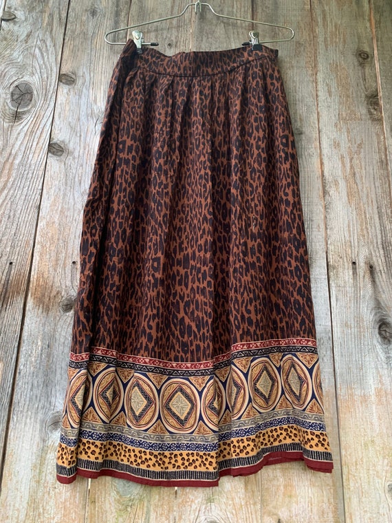 Vintage Sag Harbor 90s Maxi Skirt with Cheetah/Le… - image 2