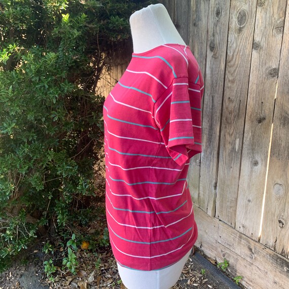80s Pink Striped Shirt, Mervyns Partners, Shirt S… - image 5