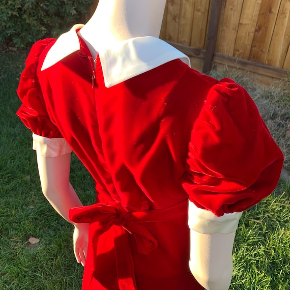 Vintage Red Velvet Maxi Dress - image 6