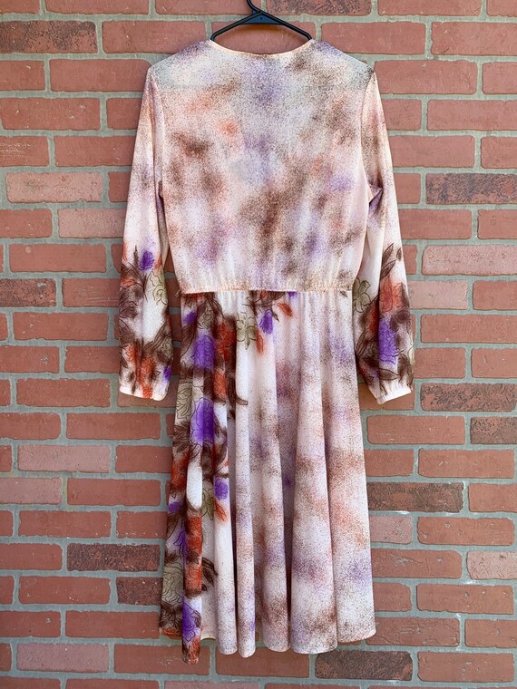 70s 80s Lady Blair Sheer Floral Dress - image 4