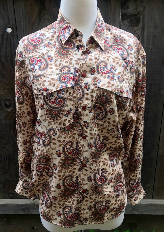 Western Paisley Shirt, Vintage Liz Claiborne