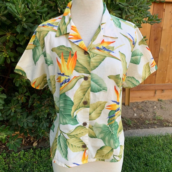 Vintage Birds of Paradise Hawaiian Shirt - image 7
