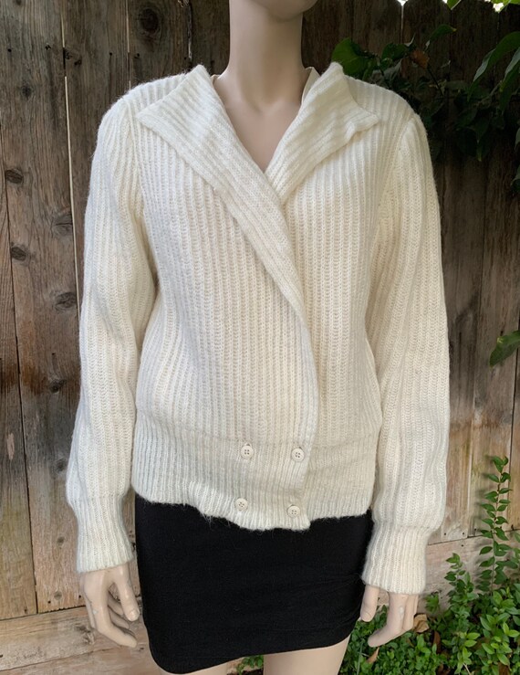 80s Knit Sweater, White