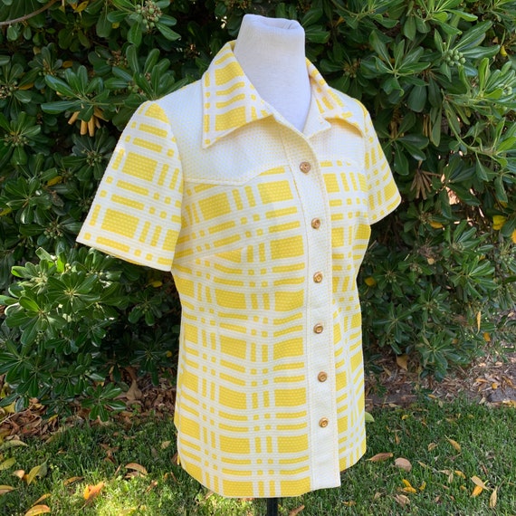 1970s Marty Gutmacher Textured Polyester Button Up - image 2