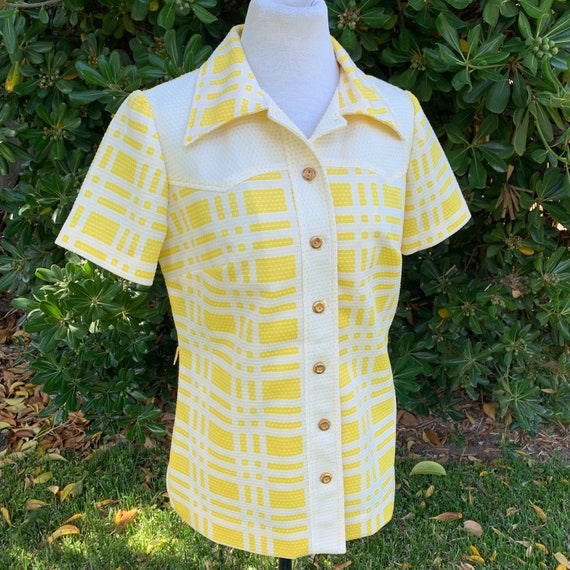 1970s Marty Gutmacher Textured Polyester Button Up - image 5