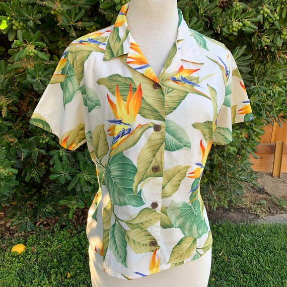 Vintage Birds of Paradise Hawaiian Shirt - image 1