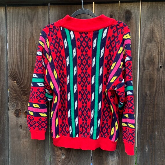 Vintage De Rotchild Abstract Multi Color Sweater - image 7