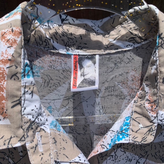 80s Abstract Print Button Shirt - image 10