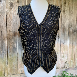 Vintage Beaded Silk Vest
