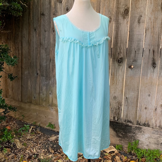 Vintage Light Blue Nightgown - image 1