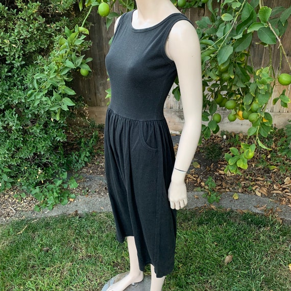 Vintage Black Sleeveless Cotton Dress - image 6