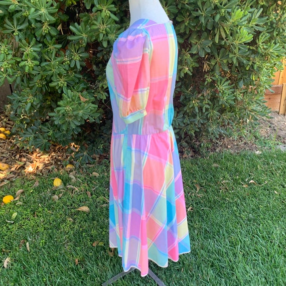 Vintage Plaid Pastel Dress Oops California - image 8
