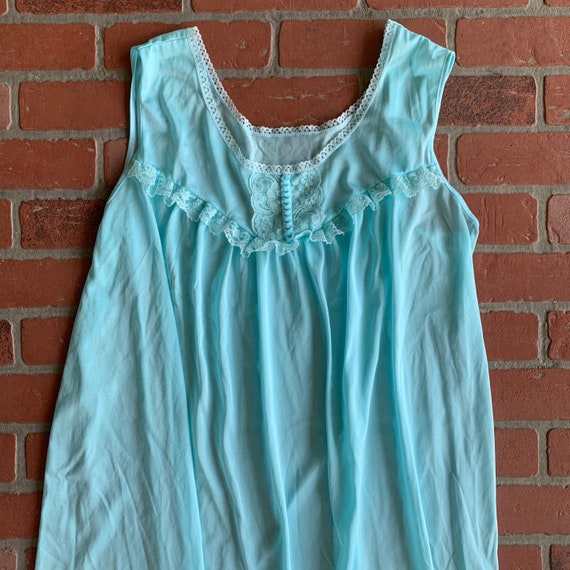 Vintage Light Blue Nightgown - image 3
