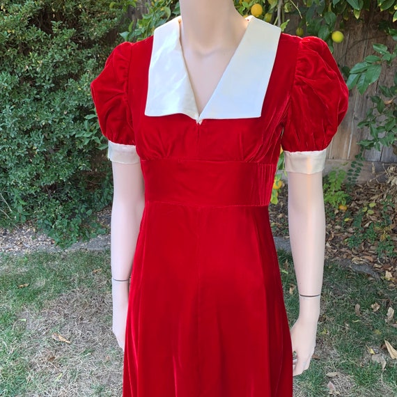 Vintage Red Velvet Maxi Dress - image 5