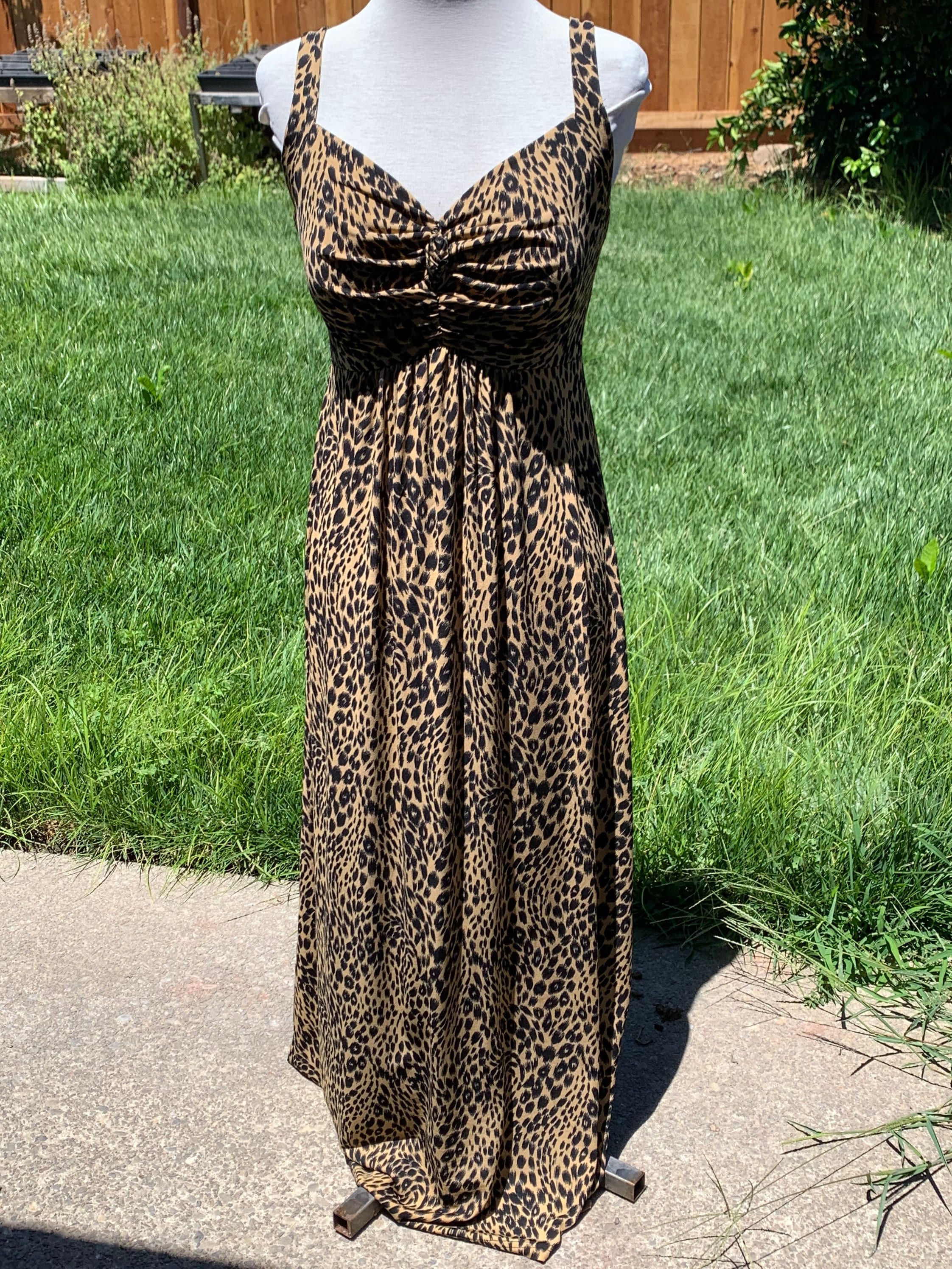 Never Settle Tie Back Cheetah Print Maxi Dress