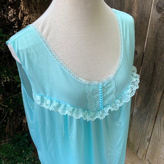 Vintage Light Blue Nightgown - image 4