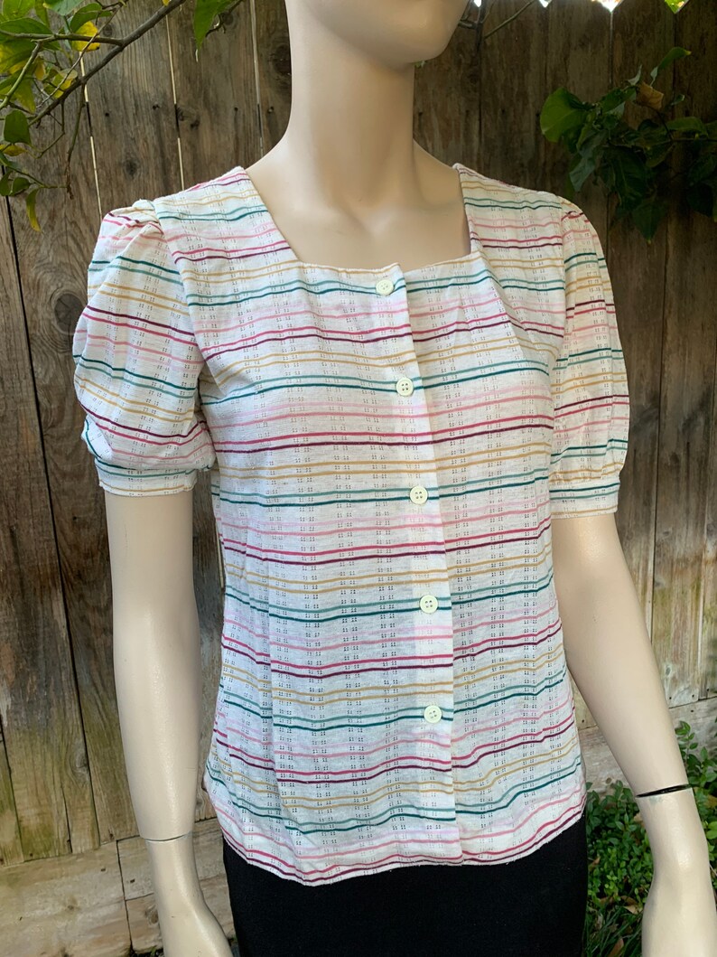 Vintage 80s Shirt Striped Button Down