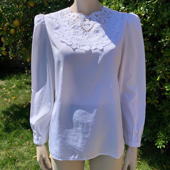 White Bib Collar Blouse - image 1